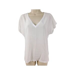NetWork Timeless White V-Neck Blouse – Size M (Made in Turkey)‎